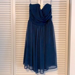 Navy Sweetheart Neck Strapless Bridesmaid Dress
